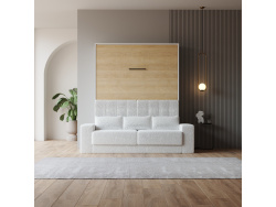 Smartbett Schrankbett mit SOFA Weiss M1 160x200 Vertikal...