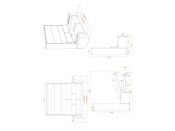 Smartbett Schrankbett mit SOFA Weiss M1 160x200 Vertikal Weiss /Kaiser Eiche