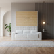 Smartbett Schrankbett mit SOFA Weiss M1 160x200 Vertikal Weiss /Kaiser Eiche