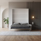 Smartbett Schrankbett mit SOFA Weiss M1 160x200 Vertikal Weiss /Kaiser Eiche