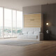 Smartbett Schrankbett mit SOFA Weiss M1 160x200 Vertikal Weiss /Kaiser Eiche