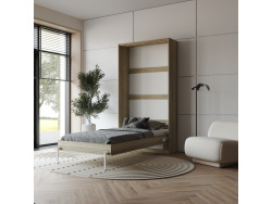 SMARTBett Schrankbett Classic 100x200cm Vertikal Eiche  Sonoma
