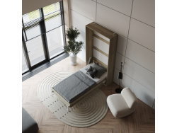SMARTBett Schrankbett Classic 100x200cm Vertikal Eiche  Sonoma
