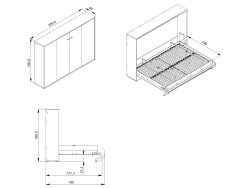 SMARTBett Series M 140H Horizontal Wall Bed 140x200cm (Depth 40cm)
