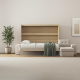 SMARTBett Schrankbett 140x200 Horizontal M2 (Tiefe 55cm) Kaiserberg Eiche mit Ecksofa Sandgrau