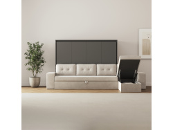 SMARTBett Murphy Bed 140x200 Horizontal M2 (Depth 55cm) Anthracite with Corner Sofa
