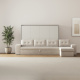 SMARTBett Murphy Bed 140x200 Horizontal M2 (Depth 55cm) Pearl grey with Corner Sofa Sand grey