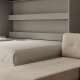 SMARTBett Murphy Bed 140x200 Horizontal M2 (Depth 55cm) Pearl grey with Corner Sofa Sand grey