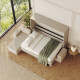 SMARTBett Murphy Bed 140x200 Horizontal M2 (Depth 55cm) Pearl grey with Corner Sofa Sand grey