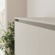 SMARTBett Murphy Bed 140x200 Horizontal M2 (Depth 55cm) Pearl grey with Corner Sofa Sand grey
