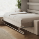 SMARTBett Murphy Bed 140x200 Horizontal M2 (Depth 55cm) Pearl grey with Corner Sofa Sand grey