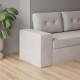 SMARTBett Murphy Bed 140x200 Horizontal M2 (Depth 55cm) White with Corner Sofa Sand grey