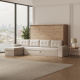 SMARTBett Murphy Bed 140x200 Horizontal M2 (Depth 55cm) Wild Oak with Corner Sofa
