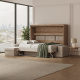 SMARTBett Murphy Bed 140x200 Horizontal M2 (Depth 55cm) Wild Oak with Corner Sofa