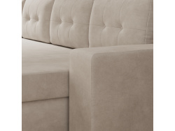 SMARTBett Murphy Bed 140x200 Horizontal M2 (Depth 55cm) Stone Green with Corner Sofa Sand grey