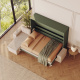 SMARTBett Murphy Bed 140x200 Horizontal M2 (Depth 55cm) Stone Green with Corner Sofa Sand grey