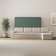 SMARTBett Schrankbett 140x200 Horizontal M2 (Tiefe 55cm) Steingrün mit Ecksofa Sandgrau
