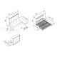 SMARTBett Schrankbett 140x200 Horizontal M2 (Tiefe 55cm) Steingrün mit Ecksofa Sandgrau