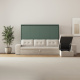 SMARTBett Schrankbett 140x200 Horizontal M2 (Tiefe 55cm) Steingrün mit Ecksofa Sandgrau