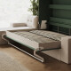 SMARTBett Schrankbett 140x200 Horizontal M2 (Tiefe 55cm) Steingrün mit Ecksofa Sandgrau