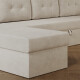 SMARTBett Schrankbett 140x200 Horizontal M2 (Tiefe 55cm) Steingrün mit Ecksofa Sandgrau