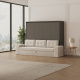SMARTBett 160x200 Wall Bed Horizontal M2 (Depth 55cm) Anthracite  incl. SOFA Sand  Grey