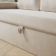 SMARTBett 160x200 Schrankbett Horizontal M2 (Tiefe 55cm) Kaiserbereg Eiche inkl.SOFA Sandgrau Armlehnen 26 cm mit Stauraum