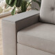 SMARTBett 160x200 Schrankbett Horizontal M2 (Tiefe 55cm) Kaiserbereg Eiche inkl.SOFA Sandgrau Armlehnen 26 cm mit Stauraum