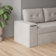 SMARTBett 160x200 Wall Bed Horizontal M2 (Depth 55cm) Kaiserberg  Oak incl. SOFA sand gray Armrests 26 cm with drawers