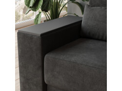 SMARTBett 160x200 Schrankbett Horizontal M2 (Tiefe 55cm) Kaiserbereg Eiche inkl.SOFA Anthrazit Armlehnen 26 cm mit Stauraum