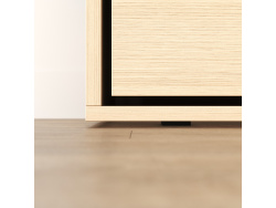 SMARTBett 160x200 Wall Bed Horizontal M2 (Depth 55cm) Kaiserberg  Oak incl. SOFA Sand grey