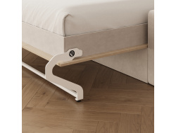 SMARTBett 160x200 Wall Bed Horizontal M2 (Depth 55cm) Kaiserberg  Oak incl. SOFA Sand grey