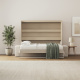 SMARTBett 160x200 Wall Bed Horizontal M2 (Depth 55cm) Kaiserberg  Oak incl. SOFA Sand grey
