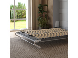 Murphy bed M1(40 cm depth) 140x200 Vertical Pearl Grey / Mirror