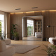 Murphy bed M1(40 cm depth) 140x200 Vertical Pearl Grey / Mirror