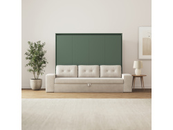 SMARTBett 160x200 Schrankbett inkl.SOFA Sandgrau...