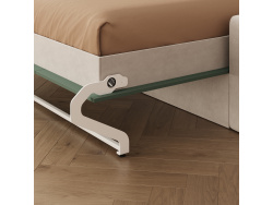 SMARTBett 160x200 Murphy  Bed  incl.Sofa Sand  Grey Horizontal M2 (Depth 55cm)  Stone green