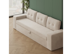 SMARTBett 160x200 Murphy  Bed  incl.Sofa Sand  Grey Horizontal M2 (Depth 55cm)  Stone green