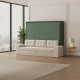 SMARTBett 160x200 Murphy  Bed  incl.Sofa Sand  Grey Horizontal M2 (Depth 55cm)  Stone green