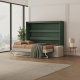 SMARTBett 160x200 Murphy  Bed  incl.Sofa Sand  Grey Horizontal M2 (Depth 55cm)  Stone green