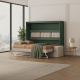 SMARTBett 160x200 Murphy  Bed  incl.Sofa Sand  Grey Horizontal M2 (Depth 55cm)  Stone green