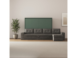 SMARTBett Murphy Bed 160x200  Stone Green Horizontal M2...