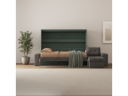 SMARTBett Murphy Bed 160x200  Stone Green Horizontal M2...
