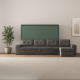 SMARTBett Schrankbett 160x200 Horizontal M2 (Tiefe 55cm) Steingrün mit Ecksofa Anthrazit