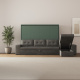 SMARTBett Schrankbett 160x200 Horizontal M2 (Tiefe 55cm) Steingrün mit Ecksofa Anthrazit