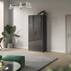 SMARTBETT Wardrobe 100 CM ANTHRACITE/WHITE High Gloss