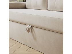 SMARTBett 140x200 Schrankbett Horizontal M2 (Tiefe 55cm) Wildeiche inkl. Sandgrau SOFA
