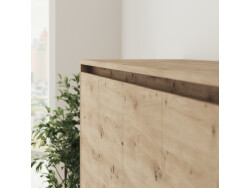 SMARTBett  Murphy Bed 140x200  Horizontal M2 (Depth 55cm) Wild Oak  incl.SOFA Sand grey