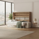 SMARTBett 140x200 Schrankbett Horizontal M2 (Tiefe 55cm) Wildeiche inkl. Sandgrau SOFA