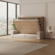 SMARTBett 140x200 Schrankbett Horizontal M2 (Tiefe 55cm) Wildeiche inkl. Sandgrau SOFA